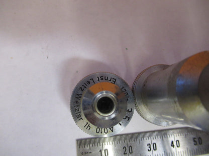 LEITZ WETZLAR LOT 4 PCS OBJECTIVE LENS OPTIC MICROSCOPE PART AS PICTURED Y1-A-37