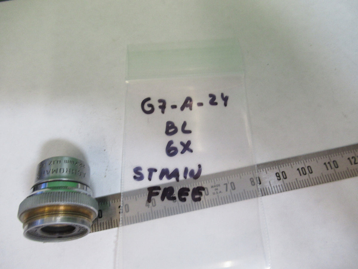 BAUSCH OBJECTIVE 6X STRAIN FREE POL POLARIZATION MICROSCOPE PART  &G7-A-24