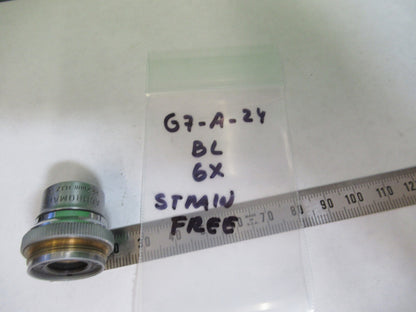 BAUSCH OBJECTIVE 6X STRAIN FREE POL POLARIZATION MICROSCOPE PART  &G7-A-24