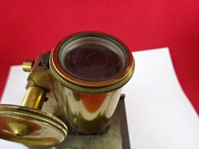 Antique Brass Rare Microscope Part Lens Tubus Stage Optics