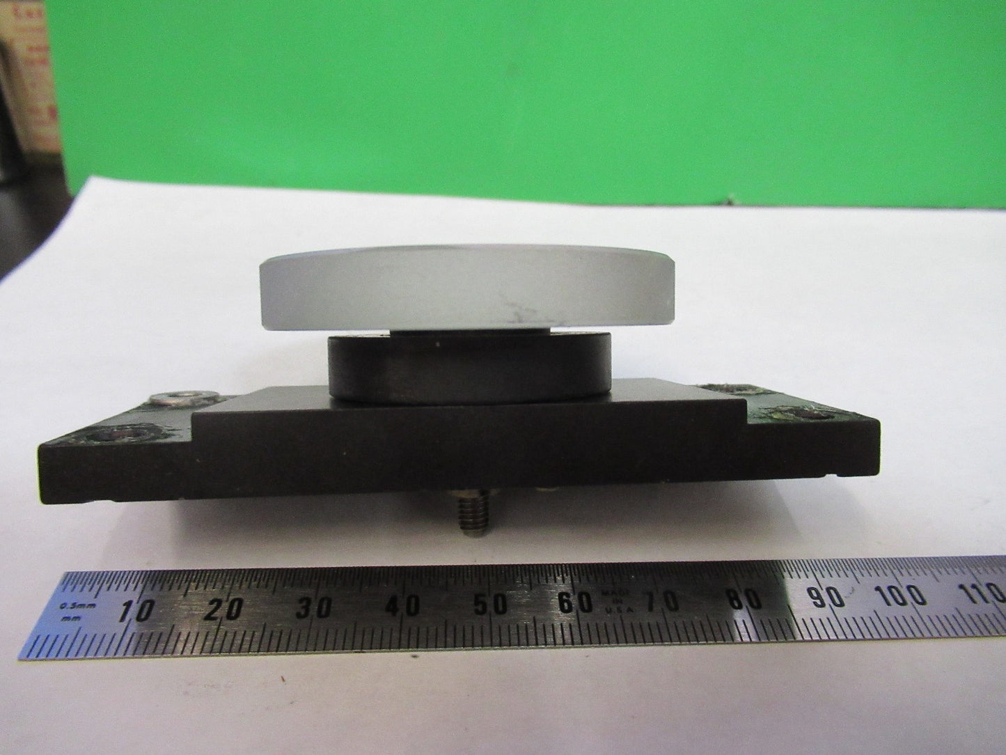 AUS JENA GERMANY MOUNTED MIRROR OPTICS MICROSCOPE PART AS PICTURED T2-A-44