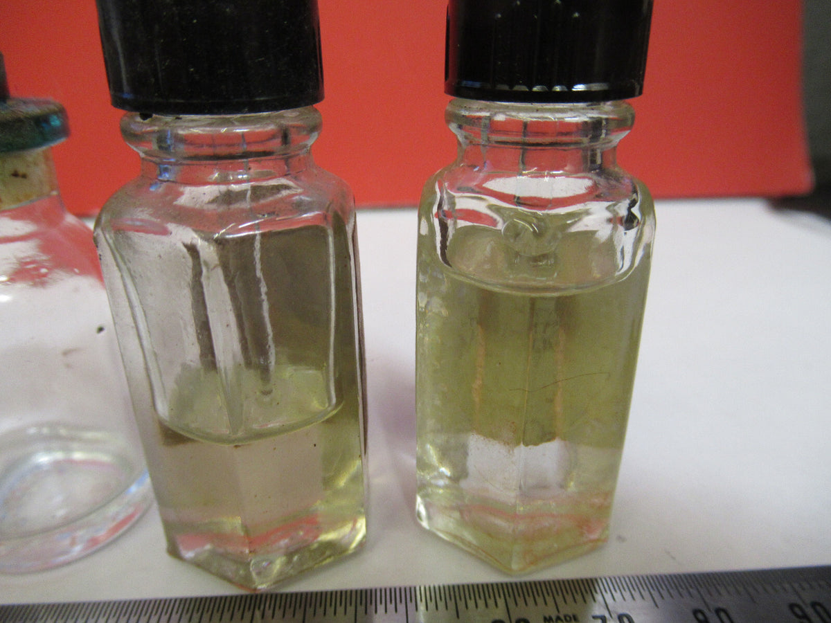 Lot Antique Bottles Immersion Oil Microscope Part