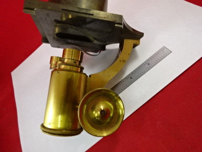 Antique Brass Rare Microscope Part Lens Tubus Stage Optics