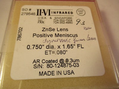 Optical Ii-vi Zinc Selenide Lens ZnSe Infrared Optics