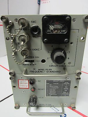 VINTAGE FEI FE-10A ULTRA STABLE QUARTZ OSCILLATOR 5 MHz FREQUENCY STANDARD NAVY