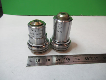 OBJECTIVE LOT BAUSCH LOMB 10X 43X OPTICS MICROSCOPE PART AS PICTURED X2-A-87