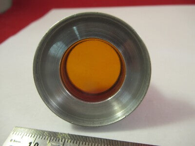 Amber Mouted Filter Lens Unknown Microscope Part Optics
