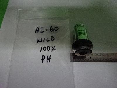 MICROSCOPE WILD HEERBRUGG SWISS OBJECTIVE 100X  PH PHASE OPTICS AS IS #AI-60