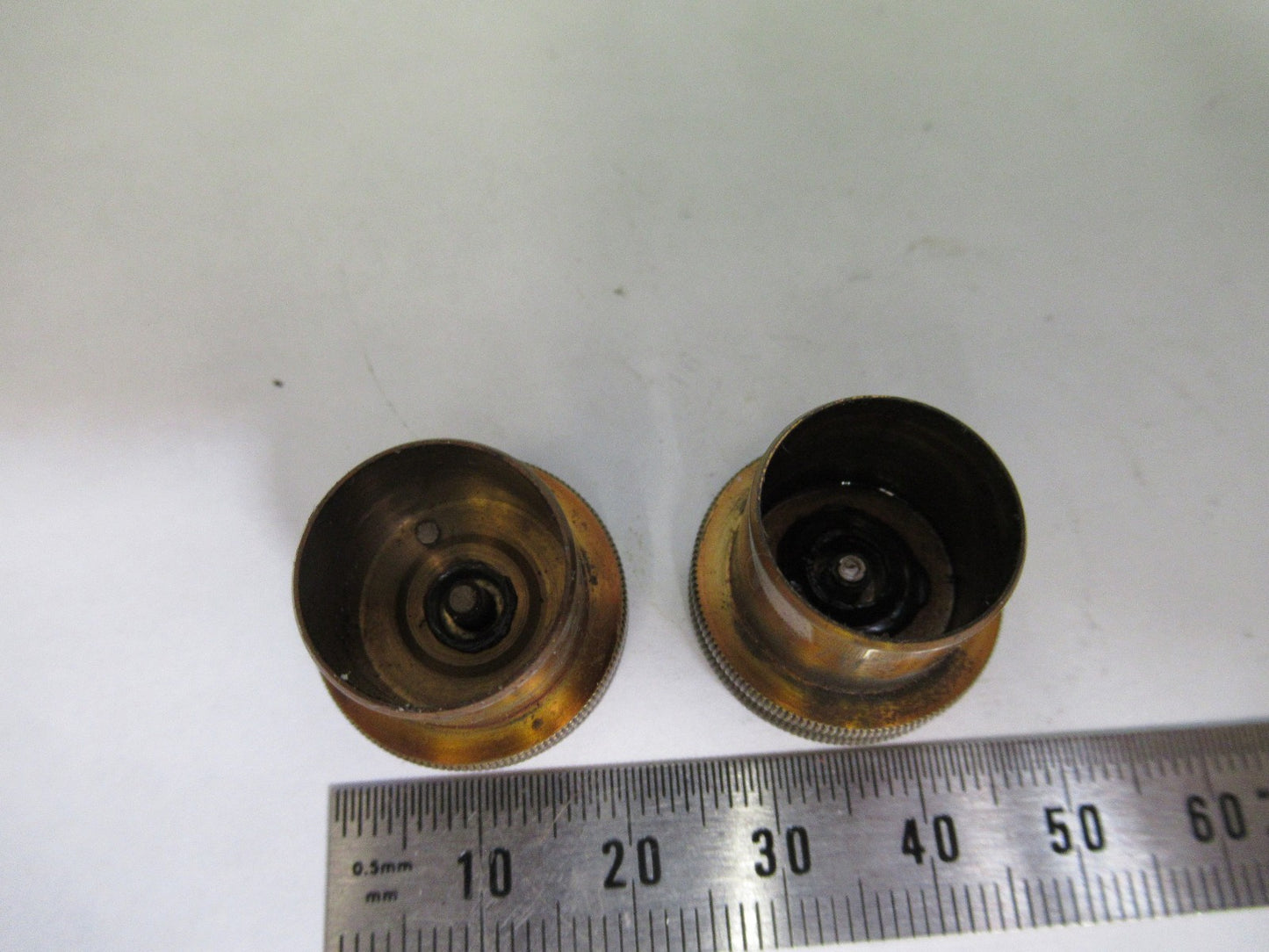 ANTIQUE BAUSCH LOMB BRASS KNOBS MICROADJUST MICROSCOPE PART AS PICTURED V1-A-17