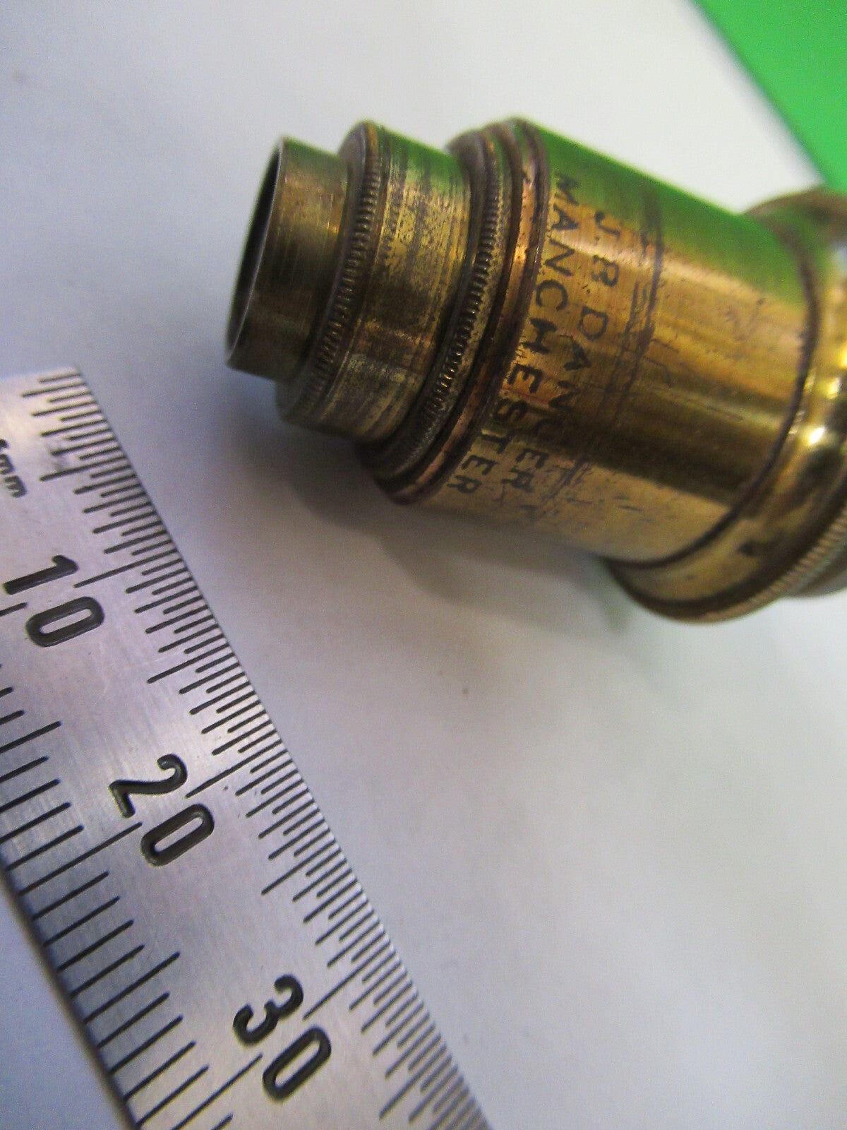 JP DANCER ANTIQUE BRASS OBJECTIVE MICROSCOPE PART AS PICTURED X6-A-94