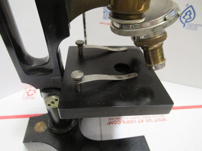 ANTIQUE GUNDLACH ROCHESTER BRASS  MICROSCOPE OPTICS AS PICTURED LOB-3