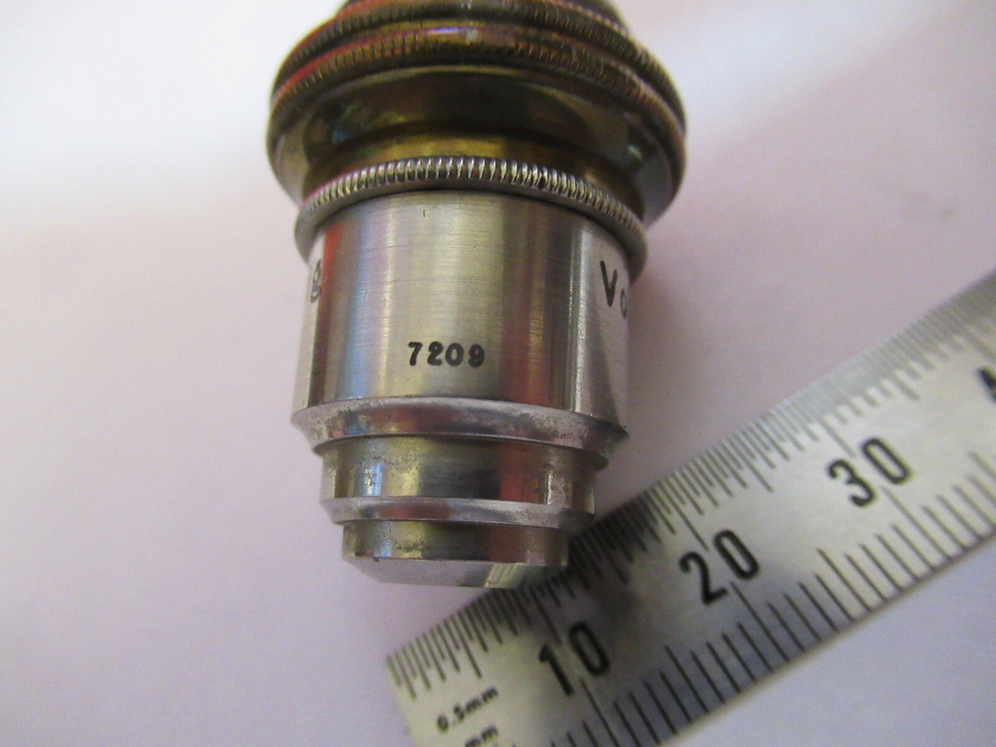 ANTIQUE BRASS VOIGTLANDER BRAUNSCHWEIG OBJECTIVE MICROSCOPE AS PICTURED &F8-A-74
