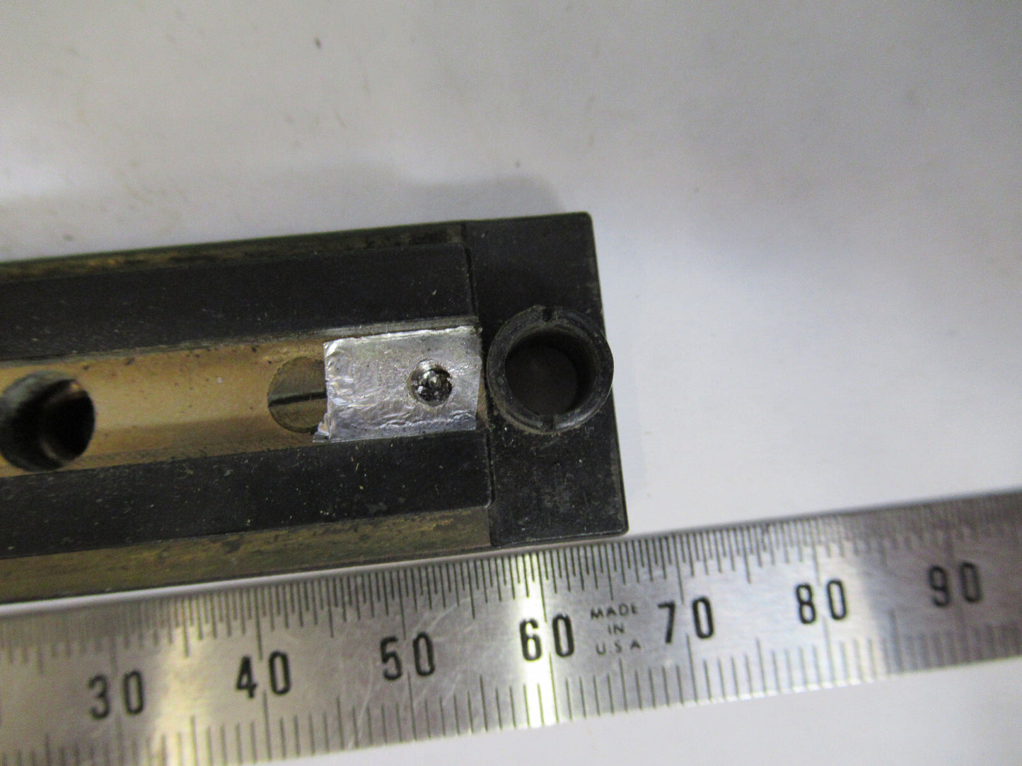 ANTIQUE BAUSCH LOMB DOVETAIL BRASS MICROSCOPE PART AS PICTURED S7-A-11