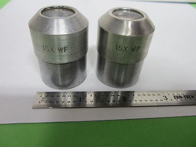 PAIR EYEPIECES 15X WF MICROSCOPE OPTICS BIN#N1-21