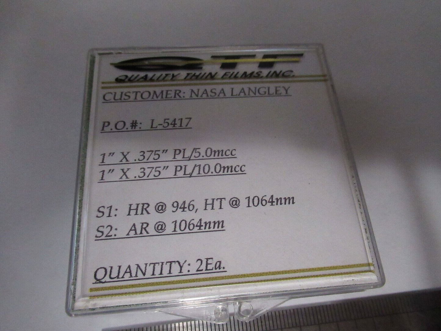 ex NASA OPTICAL  LOT 1064 nm LENSES LASER OPTICS AS PICTURED W7-B-34