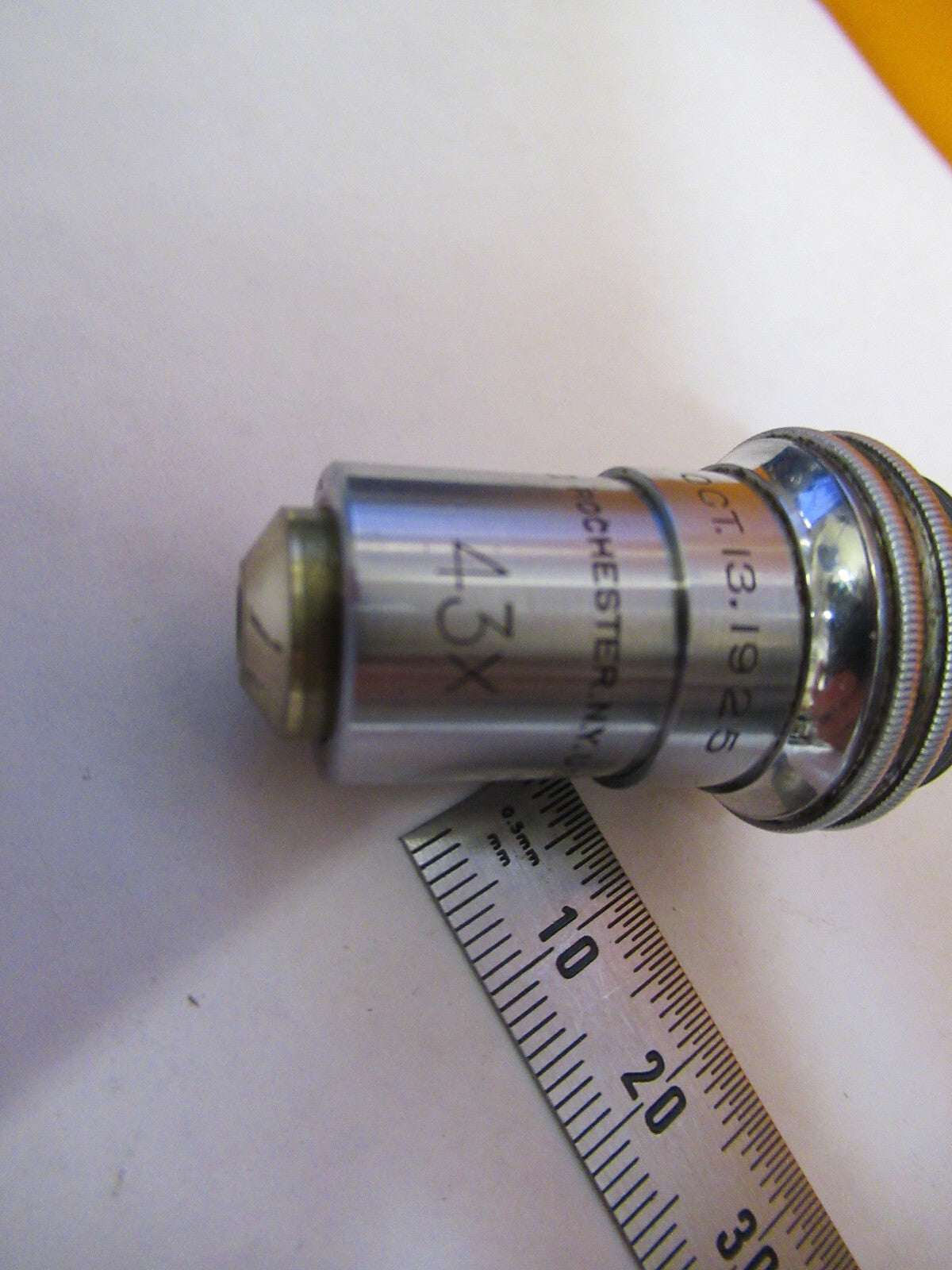 ANTIQUE BAUSCH LOMB 43X 4mm LENS OBJECTIVE MICROSCOPE PART AS PICTURED 47-FD-10