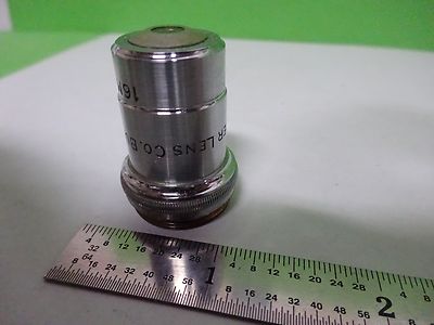 MICROSCOPE PART OBJECTIVE SPENCER 16 mm 10X OPTICS AS IS BIN#Y2-27