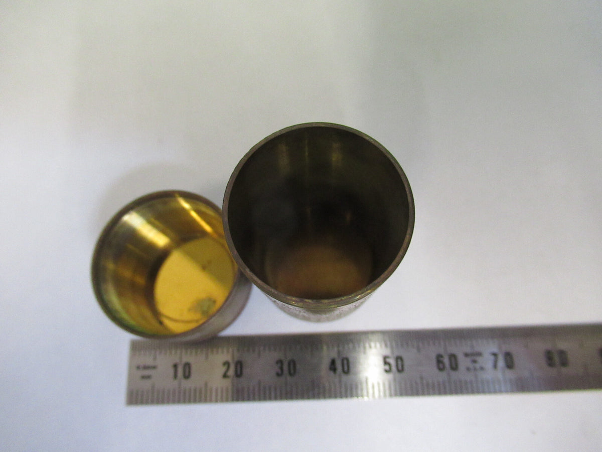 ANTIQUE BRASS EMPTY OBJECTIVE CAN BETZ MICROSCOPE PART AS PICTURED &R6-A-03
