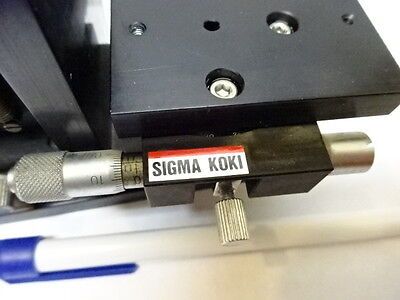 OPTICAL SIGMA KOKI STAGE ROTATION XYZ MICROMETER LASER OPTICS AS IS #82-08-A