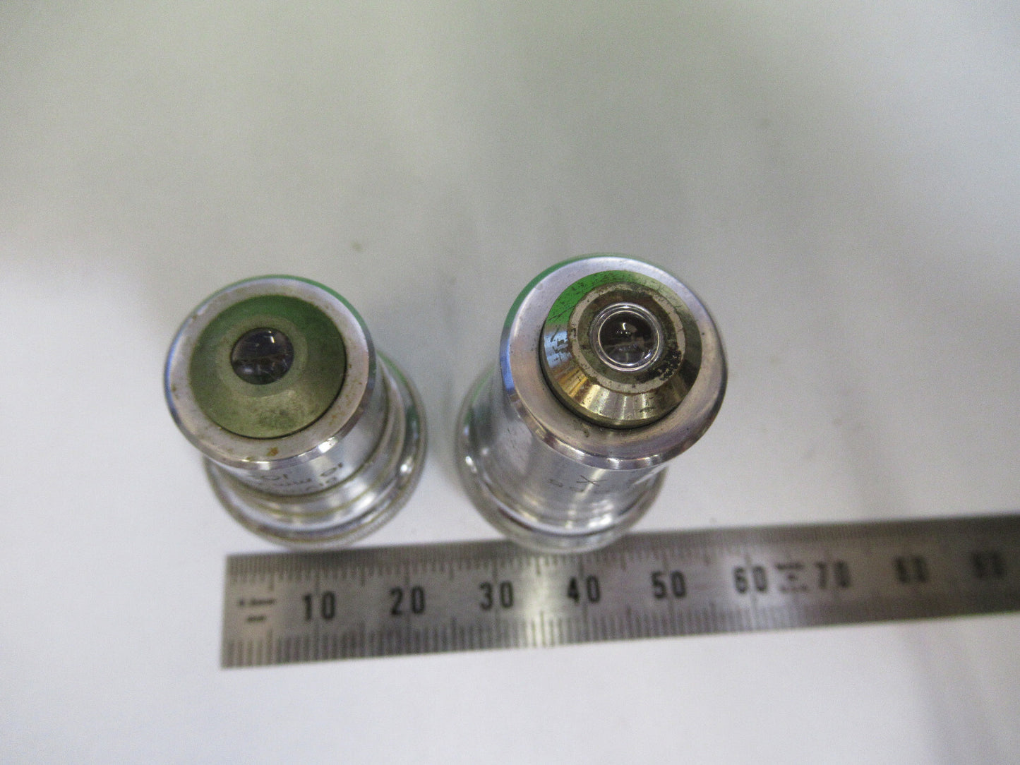 LOT 2 ea OBJECTIVES BAUSCH LOMB USA MICROSCOPE PART AS PICTURED &R4-A-54