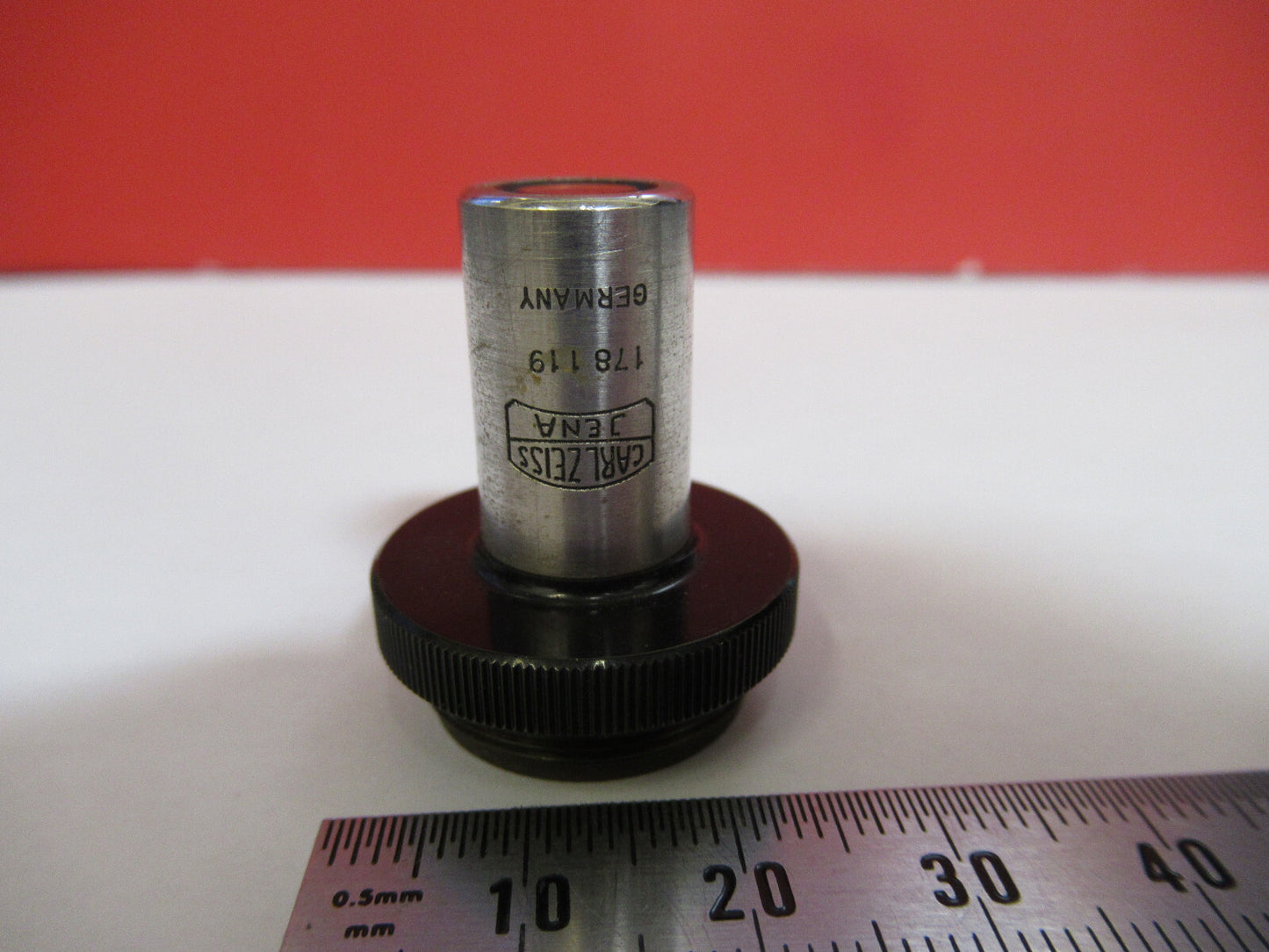 ANTIQUE CARL ZEISS JENA "8" OBJECTIVE  MICROSCOPE PART AS PICTURED T1-A-63