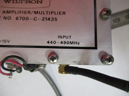 AMPLIFIER SAMPLER 6700-C-21435 MICROWAVE RF FREQUENCY GHz WILTRON AS PIC T7-A-35