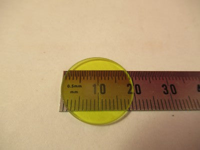 OLYMPUS JAPAN YELLOW GLASS FILTER OPTICS MICROSCOPE PART AS PICTURED #66-A-33