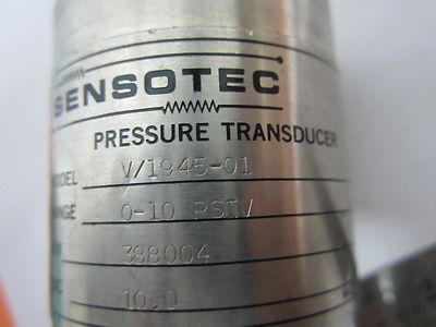 Sensotec Pressure Transducer 10 Psi V/1945-01