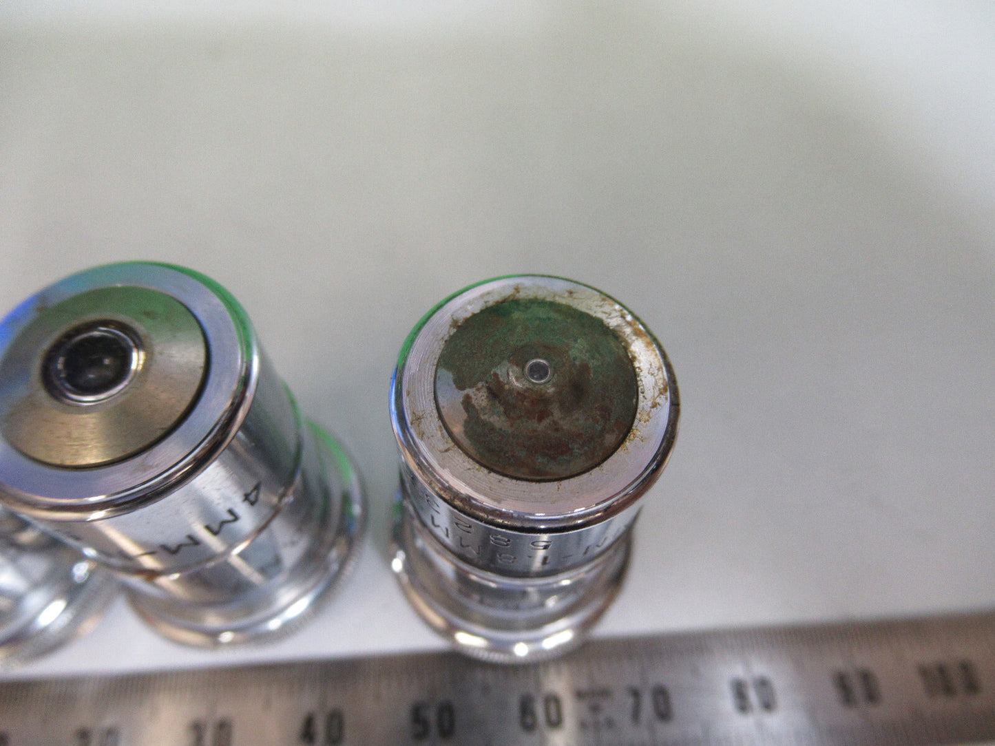 Lot Spencer Lens Co. Objective 10X 44X 95X Microscope Part Optics American Optical Co