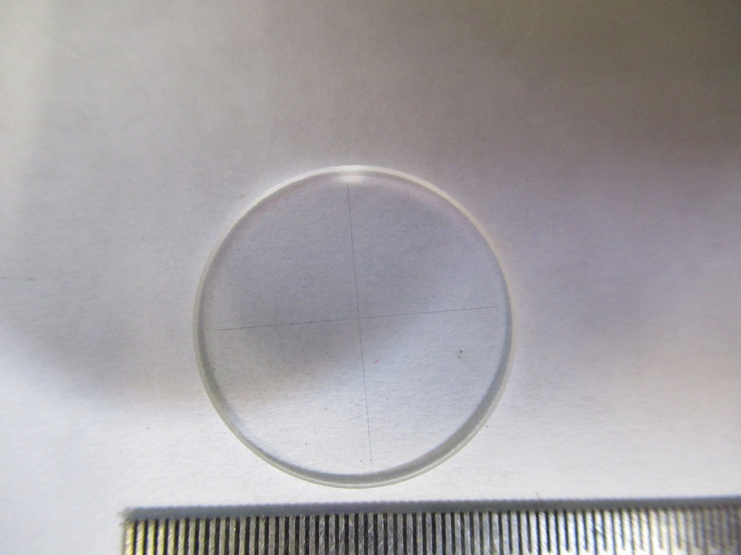 OPTICAL GLASS RETICLE CROSSHAIR PATTERN MICROSCOPE PART AS PICTURED U8-A-66