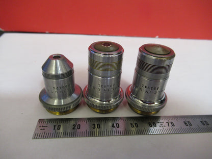 LOT AO AMERICAN OBJECTIVE 97X 10X 43X  3 ea  OPTICS MICROSCOPE PART T9-A-28