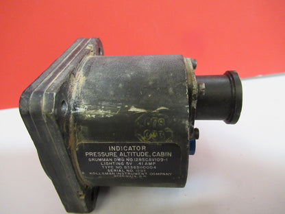 INDICATOR PRESSURE ALTITUDE CABIN KOLLSMAN 128SCA109-1  AS PICTURED  T1-A-42