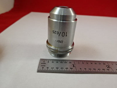 OBJECTIVE 10X /170 LEITZ GERMANY OPTICS MICROSCOPE PART AS PICTURED &J1-A-05