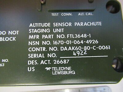 COLLECTABLE TELEDYNE ALTITUDE SENSOR PARACHUTE AS PICTURED &B9-FT-22