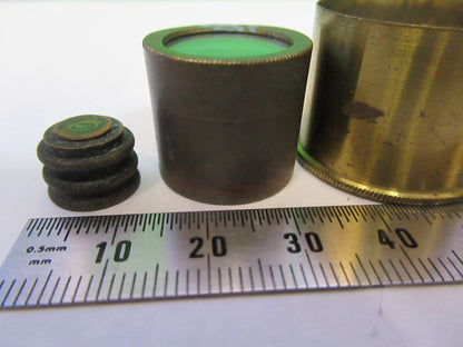 Antique Brass Henry Crouch UK Lot Lens Mounted Microscope Part AS Pic