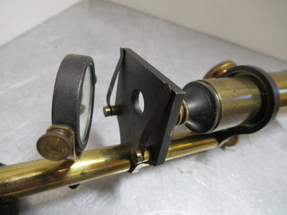 ANTIQUE BRASS MINIATURE RARE FRENCH MICROSCOPE AS PICTURED LOB