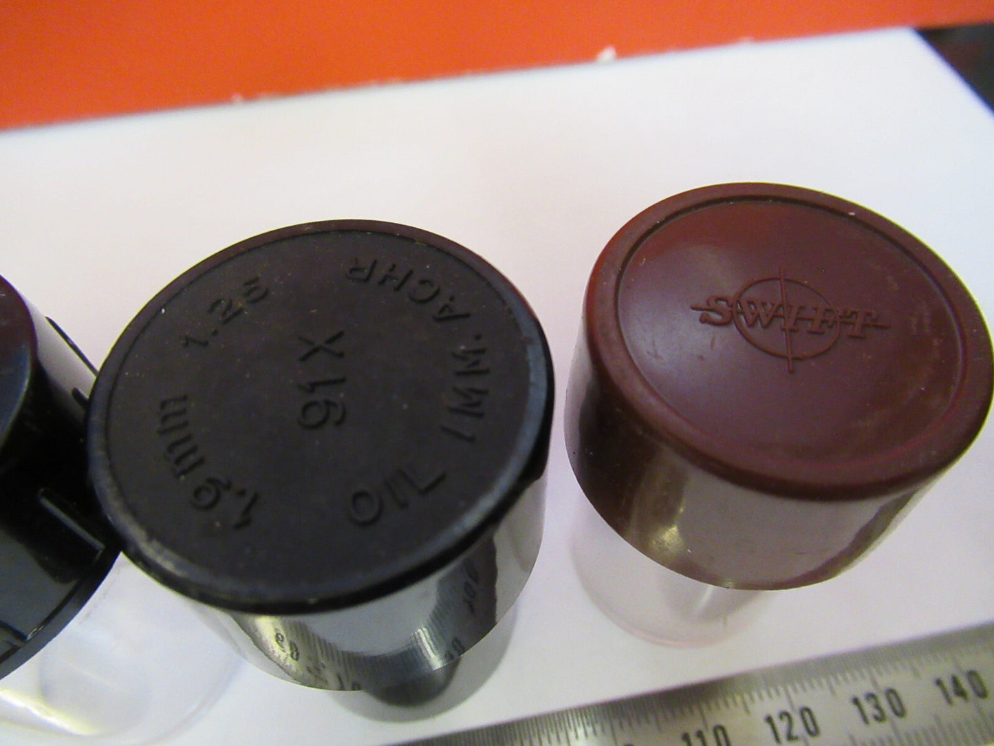 ANTIQUE LOT OBJECTIVE CANISTERS MICROSCOPE PART OPTICS AS PICTURED X3-B-55