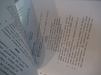 COLLECTABLE RARE TRACOR SULZER 2.5B 2.5C FREQUENCY STANDARD MANUAL 1967 BIBLI