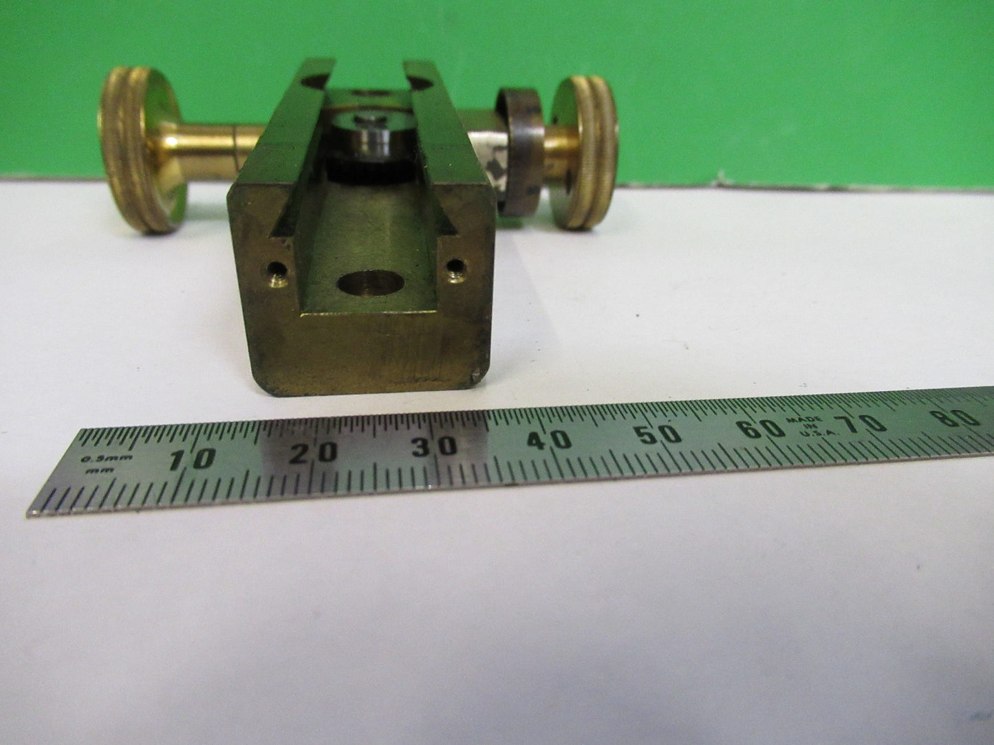 ANTIQUE BRASS LEITZ GERMANY STAGE KNOBS MICROSCOPE PART AS PICTURED V3-A-33