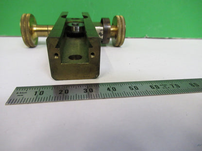 ANTIQUE BRASS LEITZ GERMANY STAGE KNOBS MICROSCOPE PART AS PICTURED V3-A-33