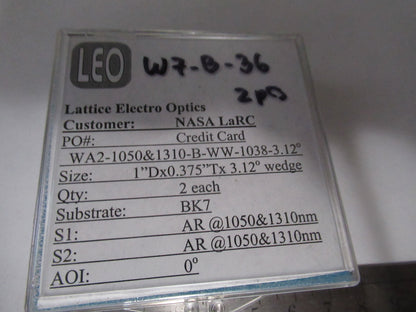 ex Nasa Optical Lot 1050 nm Lenses Laser Optics