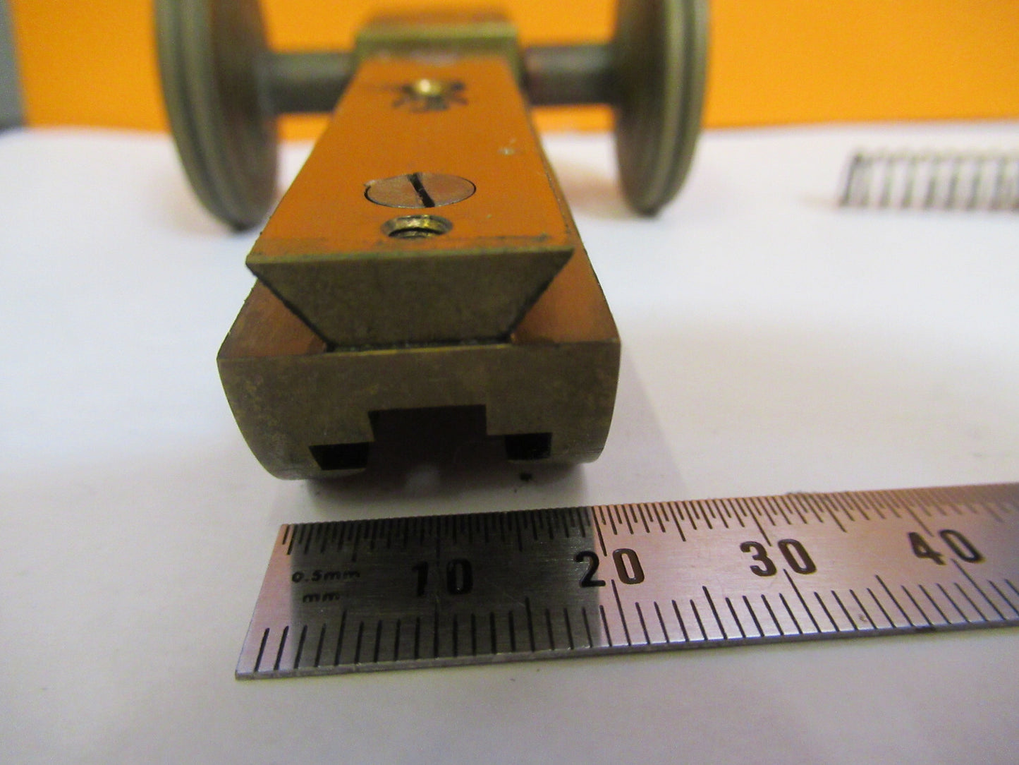 ANTIQUE BAUSCH LOMB STAGE BRASS ASSEMBLY MICROSCOPE PART AS PICTURED S4-B-31