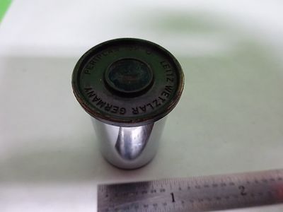 MICROSCOPE LEITZ GERMANY EYEPIECE OCULAR YELLOW FILTER 10X OPTICS AS IS #2B-E-21