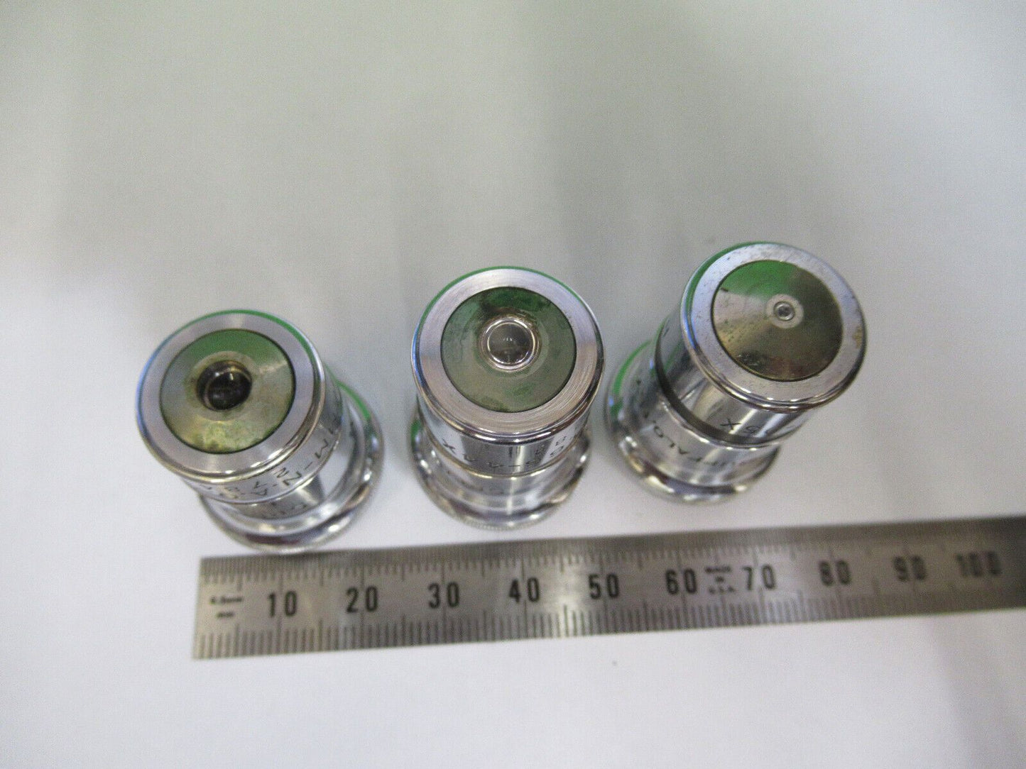 LOT 3 ea OBJECTIVES SPENCER AO MICROSCOPE PART AS PICTURED &R4-A-47