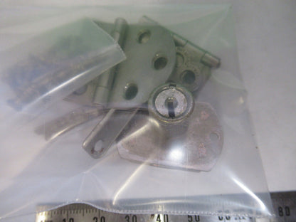 BAUSCH LOMB LOCK HINGES + KEY for cabinet MICROSCOPE PART AS PICTURED G8-A-01