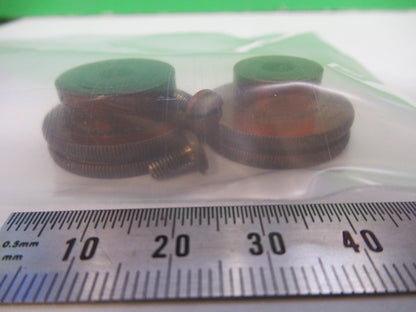 ANTIQUE BRASS BAUSCH LOMB KNOBS MICRO ADJUST MICROSCOPE PART AS PICTURED Y3-B-17