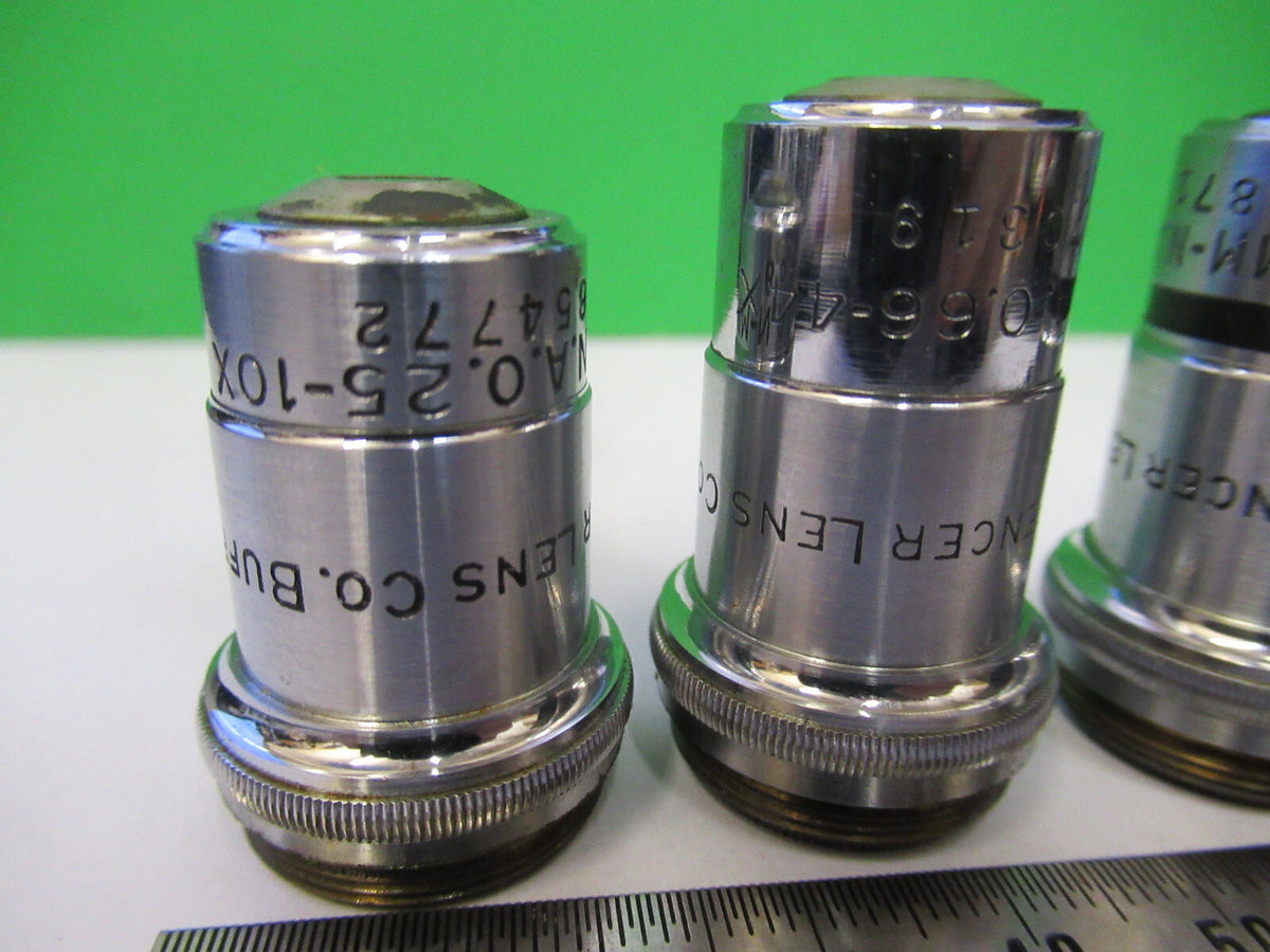 LOT 3 ea OBJECTIVES SPENCER AO MICROSCOPE PART AS PICTURED &R3-B-85