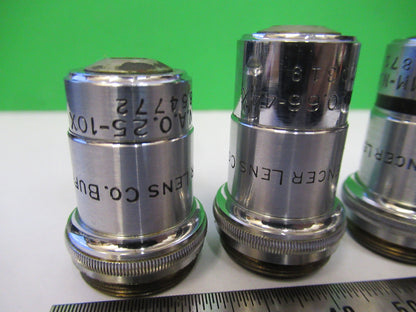 LOT 3 ea OBJECTIVES SPENCER AO MICROSCOPE PART AS PICTURED &R3-B-85