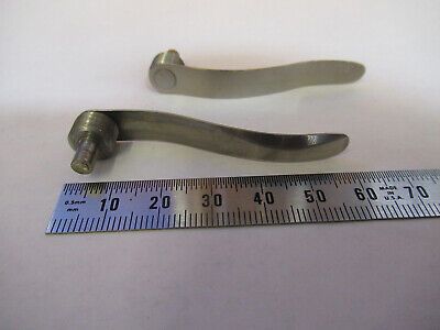 PAIR ANTIQUE CLIPS BAUSCH LOMB ROCHESTER MICROSCOPE PART AS PICTURED 4B-FT-29