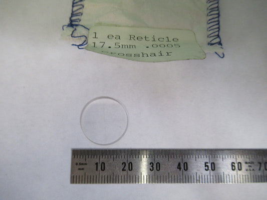 OPTICAL GLASS RETICLE CROSSHAIR PATTERN MICROSCOPE PART AS PICTURED U8-A-66